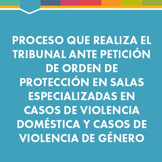 Proceso que realiza el Tribunal ante petición de orden de protección en Salas Especializadas en Casos de Violencia Doméstica y Casos de Violencia de Género
