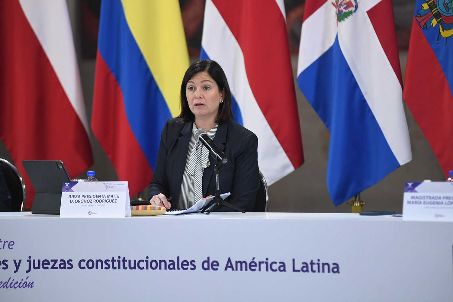 En representación del Tribunal Supremo de Puerto Rico, la Jueza Presidenta, Hon. Maite D. Oronoz Rodríguez participó como disertante en el segundo día de la cuarta edición de los “Diálogos entre jueces y juezas constitucionales de América Latina”.